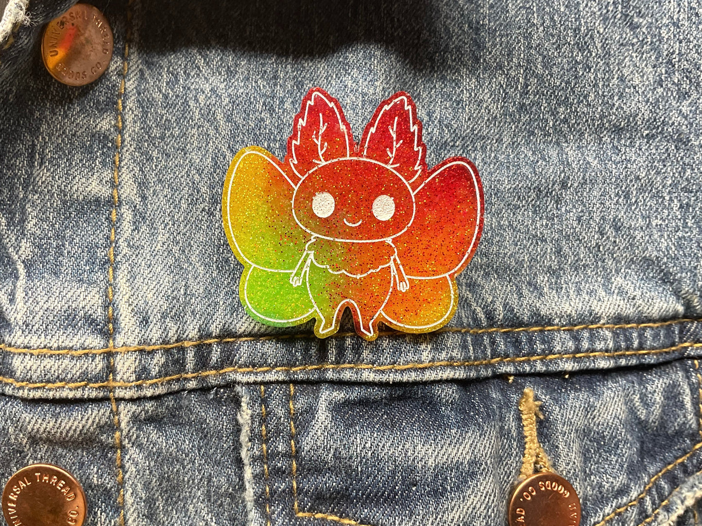 Rainbow Mothman Pin