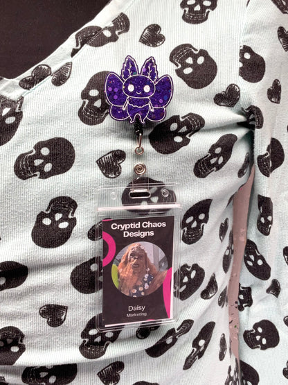 Purple Mothman Retractable Badge Reel