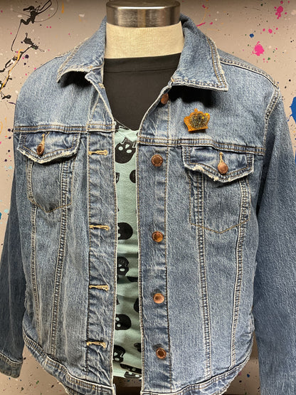 Orange & Black Crown Pin