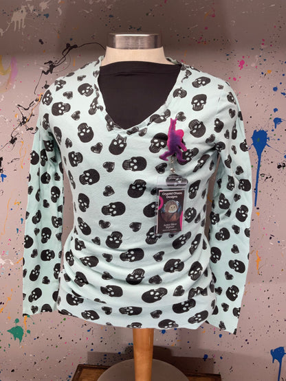 Purple & Pink Bigfoot Rock Hand Retractable Badge Reel-Glow in the Dark