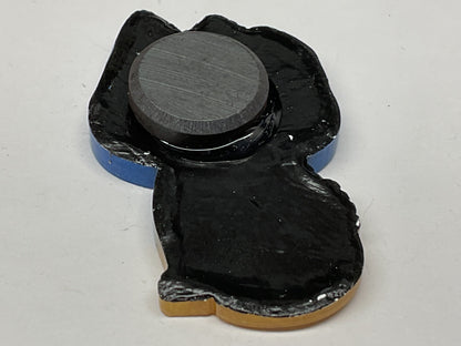 Small Blue Yellow Chupacabra Magnet Glow in the Dark