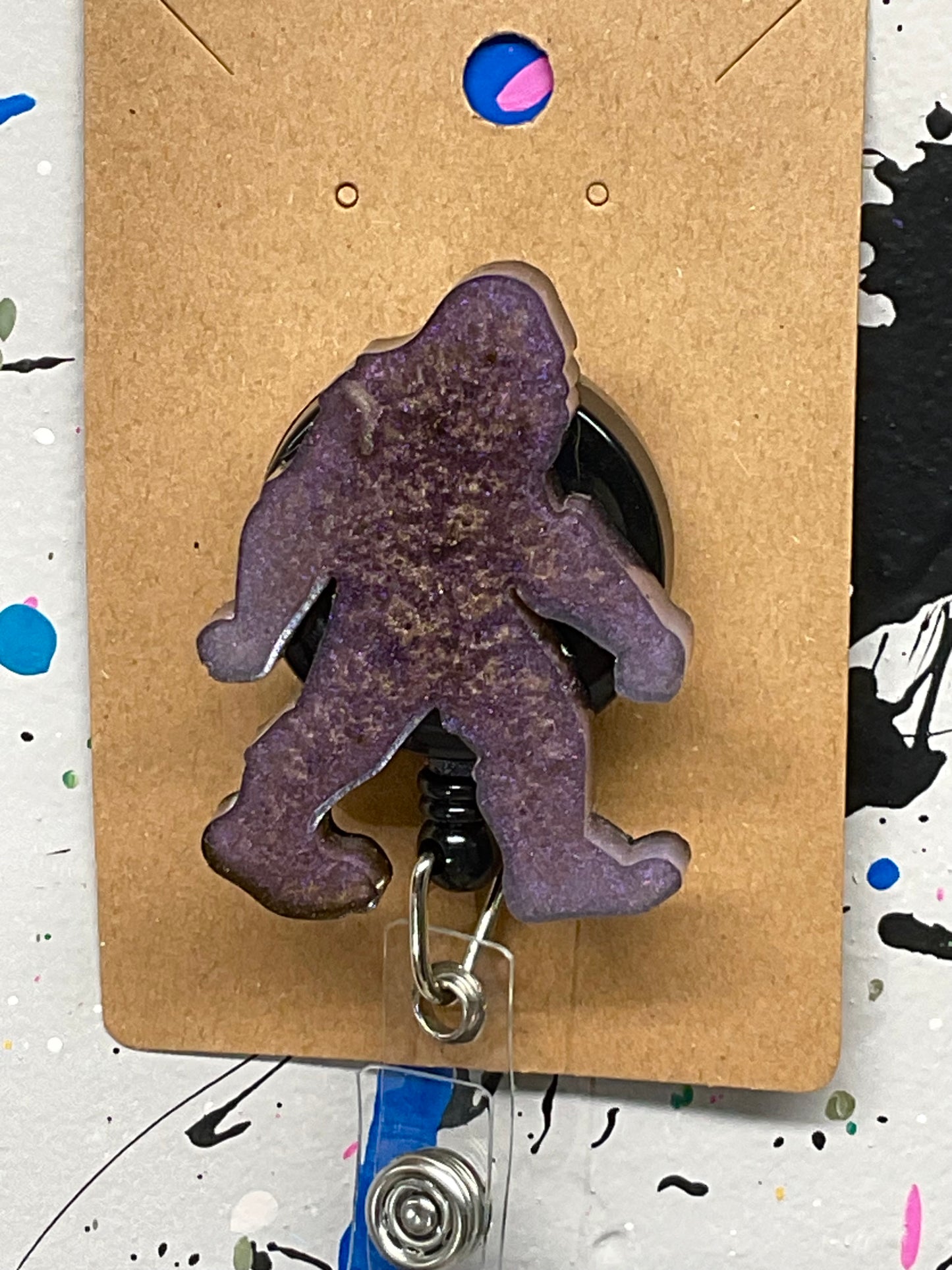 Purple Bigfoot Retractable Badge Reel