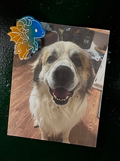 Small Glow in the Dark Jersey Devil Magnet Blue and Yellow