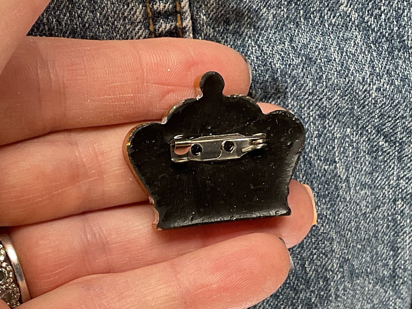 Orange & Black Crown Pin