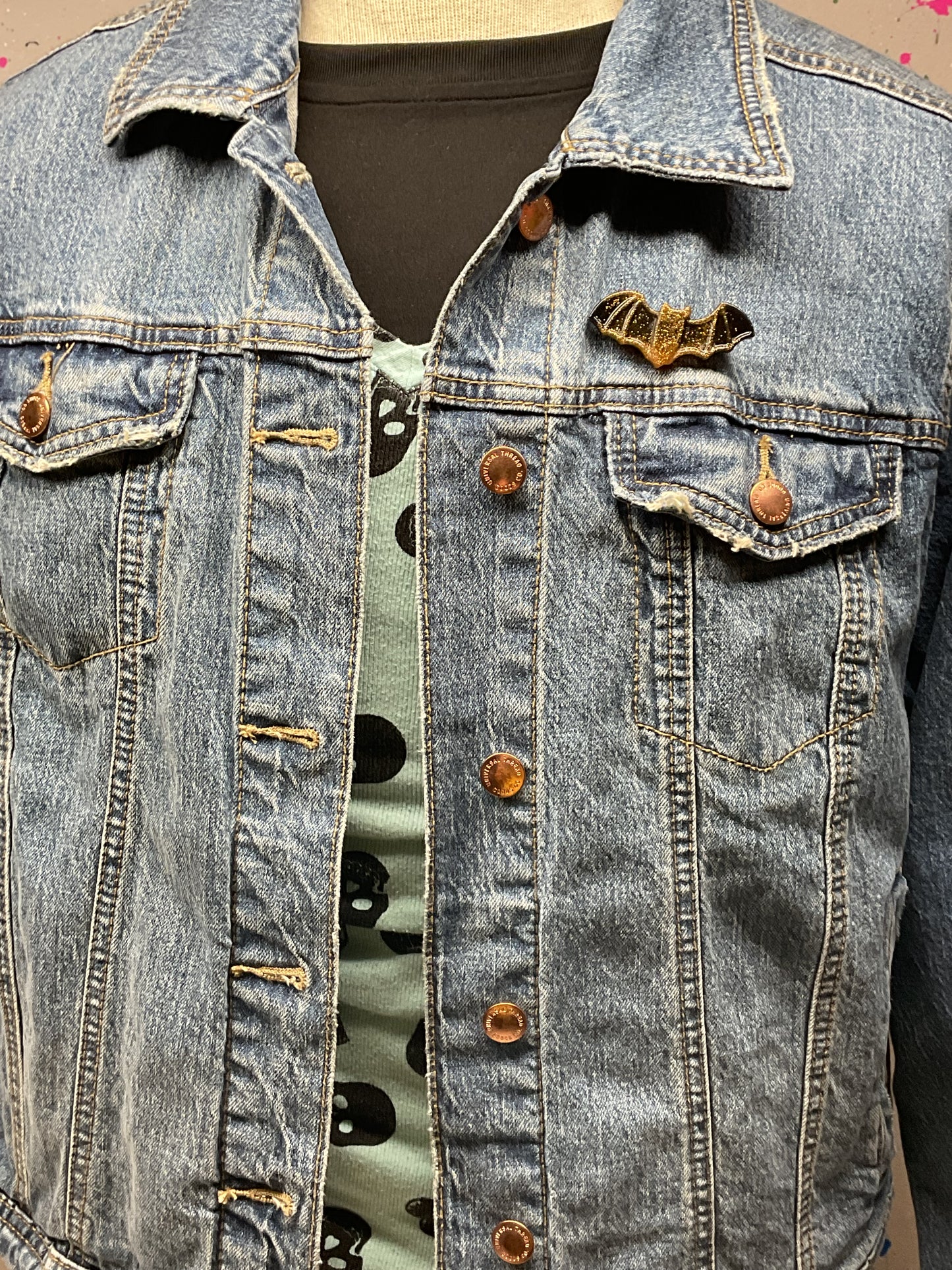 Yellow & Black Bat Pin