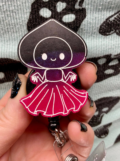 Black & Pink Flatwoods Monster Retractable Badge Reel - Glow in the Dark