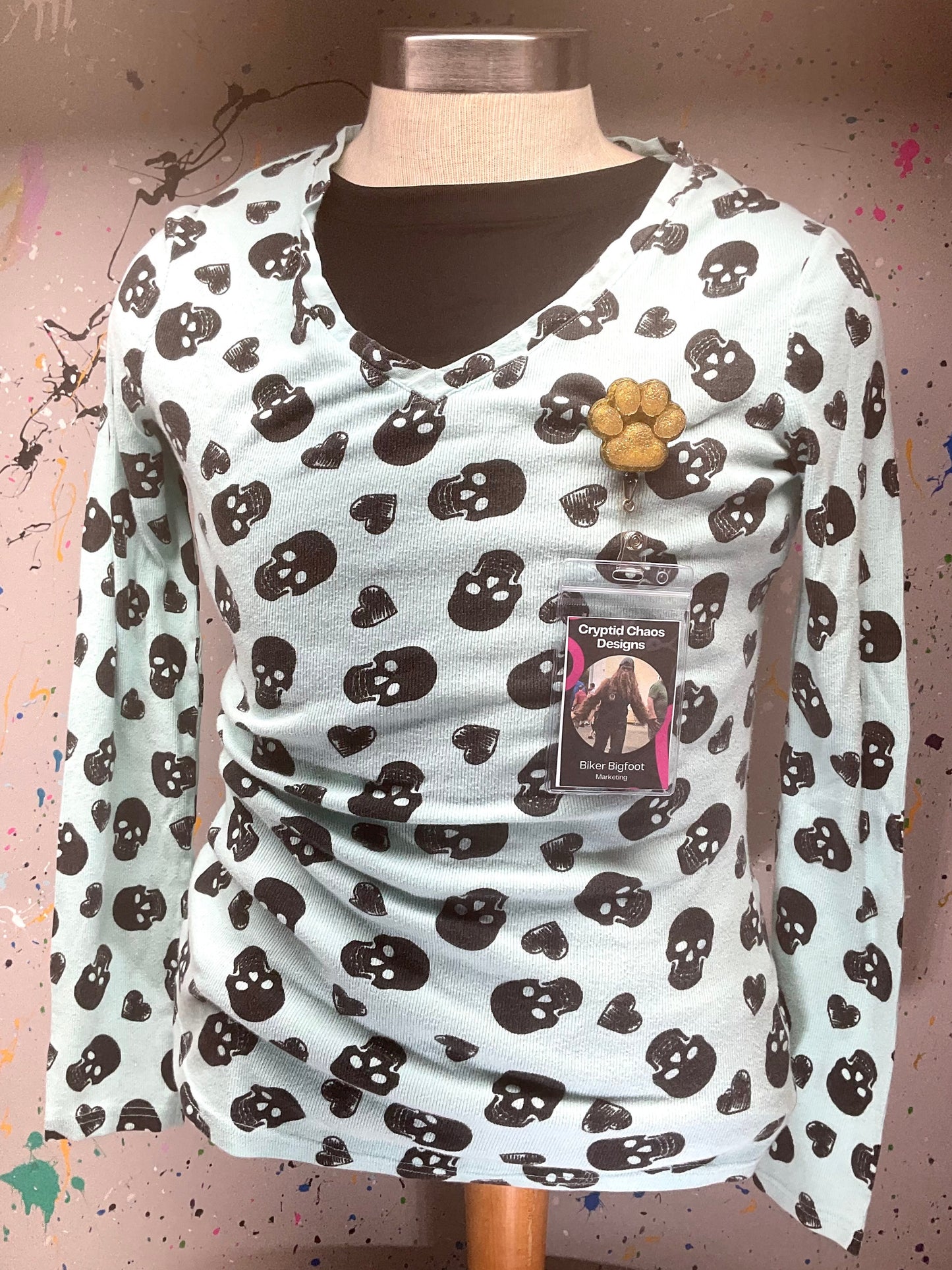 Yellow 3D Paw Print Badge Reel