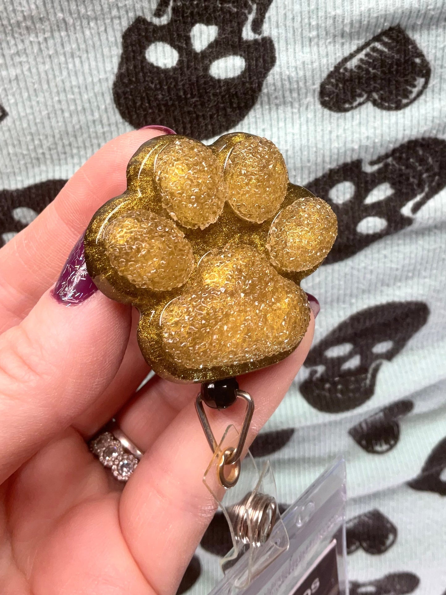 Yellow 3D Paw Print Badge Reel
