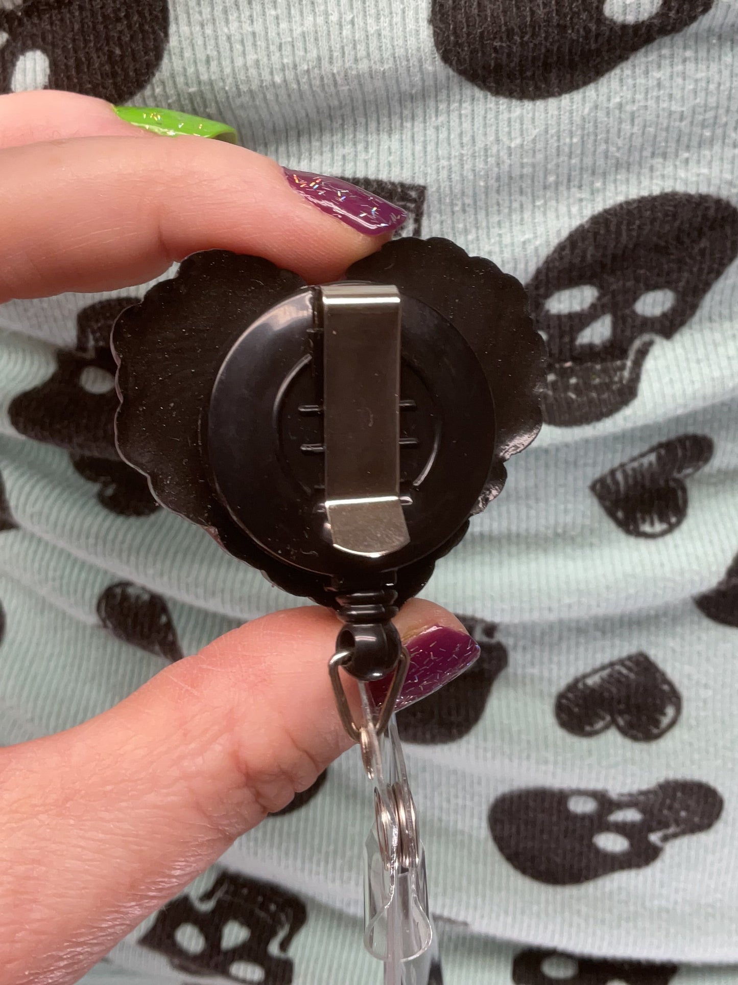 Pink Paw Print Heart Retractable Badge Reel