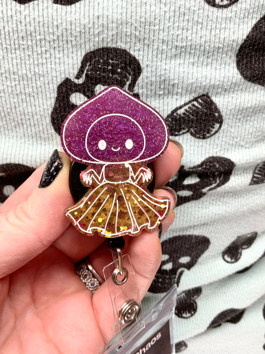 Purple & Gold Flatwoods Monster Retractable Badge Reel