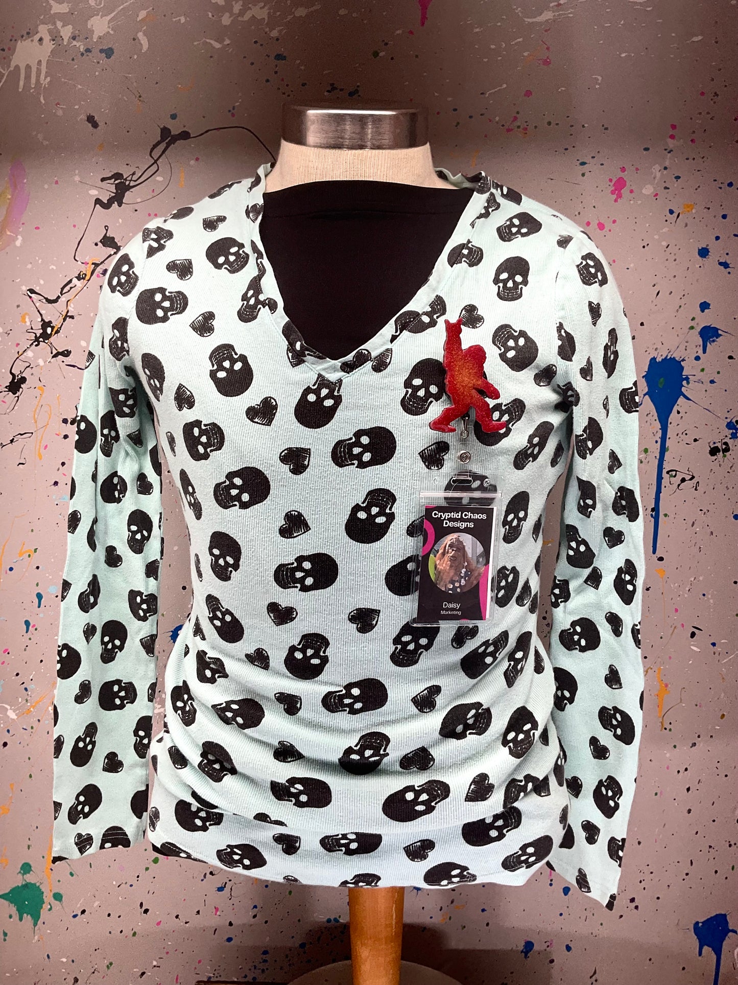 Red Bigfoot Rock Hand Retractable Badge Reel