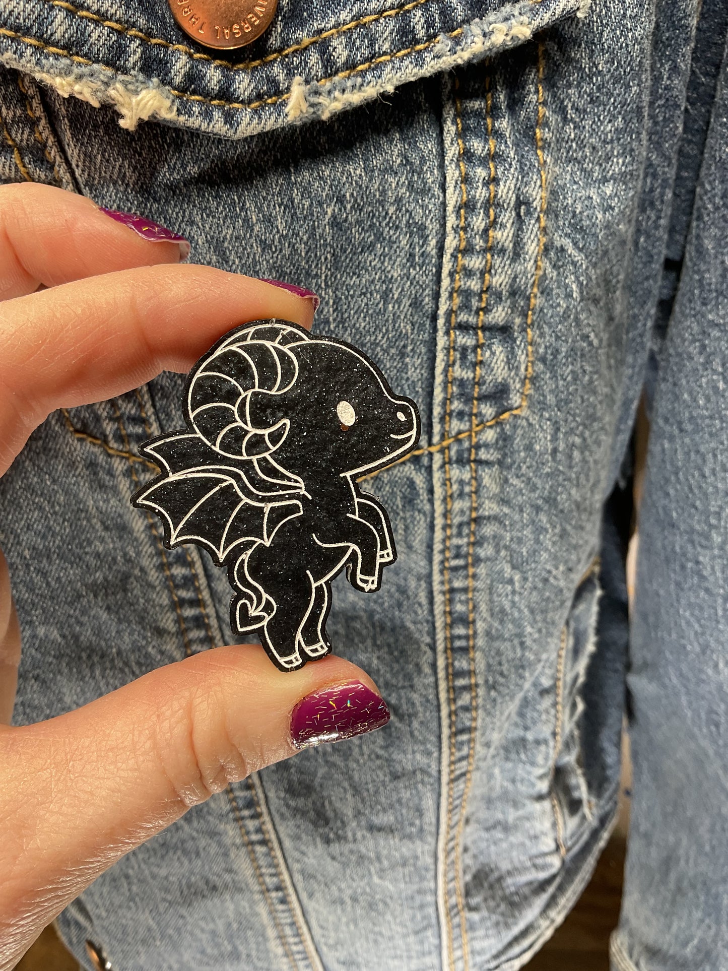 Black Jersey Devil Pin