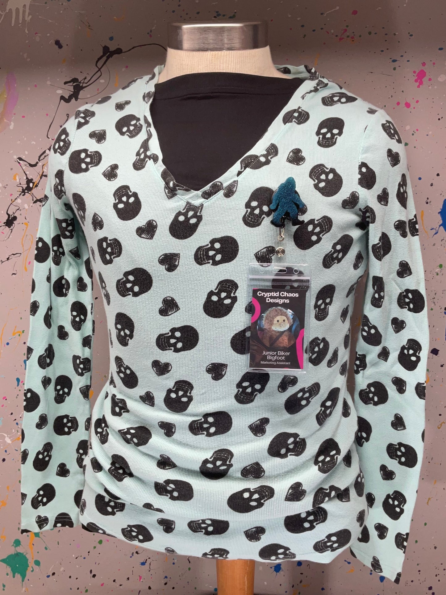 Teal Bigfoot Retractable Badge Reel