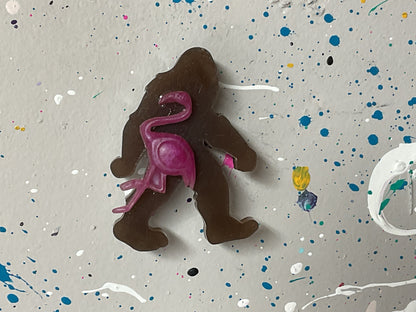 Small 2 Inch Bigfoot & Flamingo Magnet