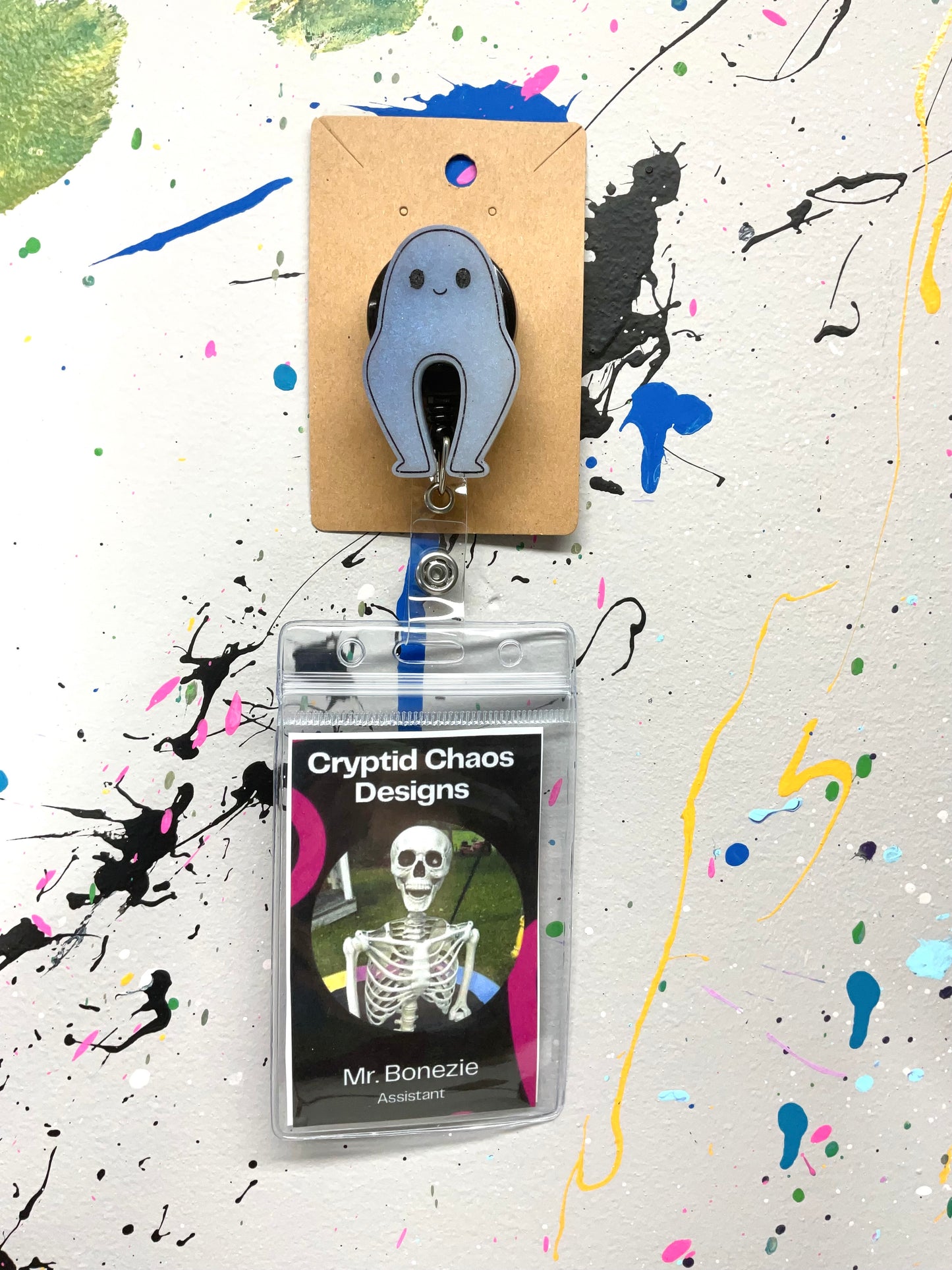 Ghostly White Nightcrawler Retractable Badge Reel