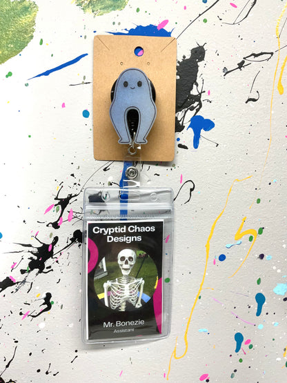 Ghostly White Nightcrawler Retractable Badge Reel