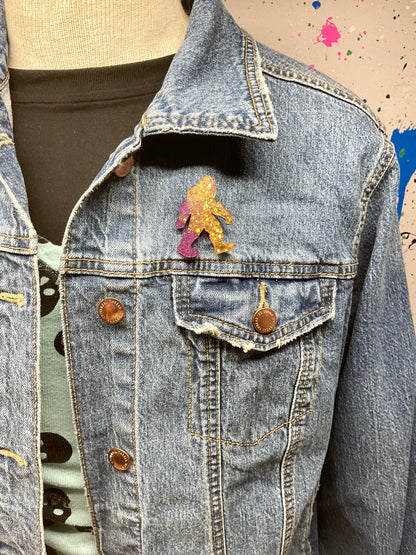 Gold & Pink Bigfoot Pin