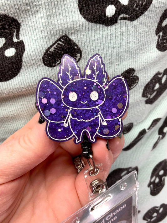 Purple Mothman Retractable Badge Reel