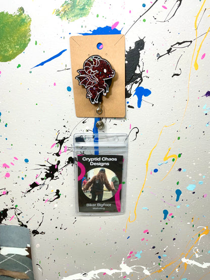 Red & Black Jersey Devil Retractable Badge Reel