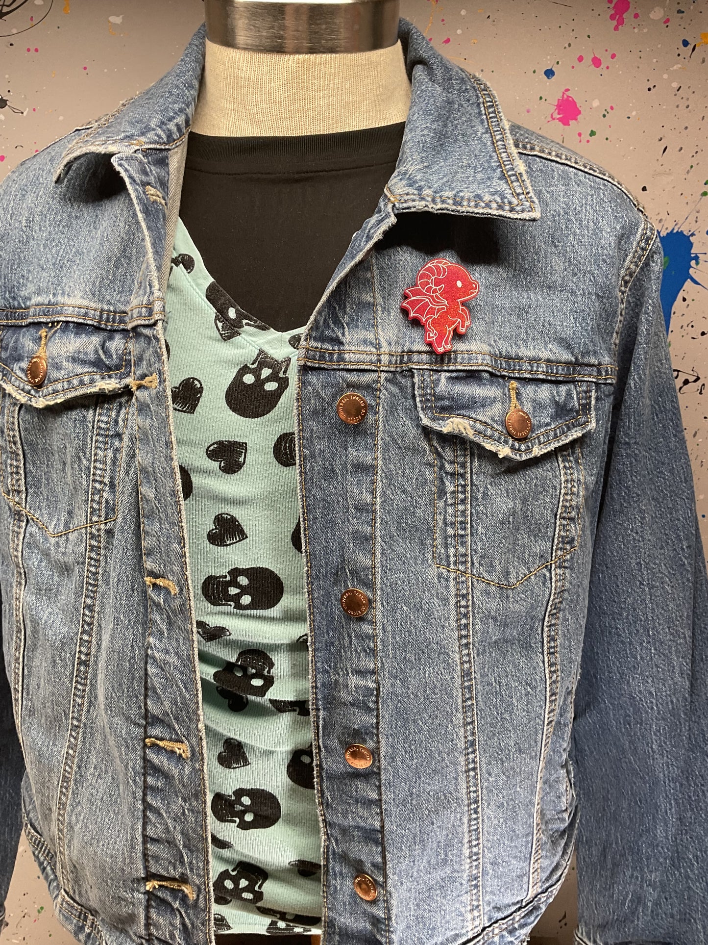 Red Jersey Devil Pin