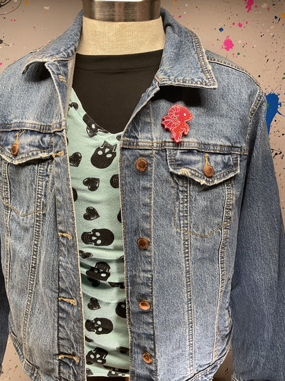 Red Jersey Devil Pin