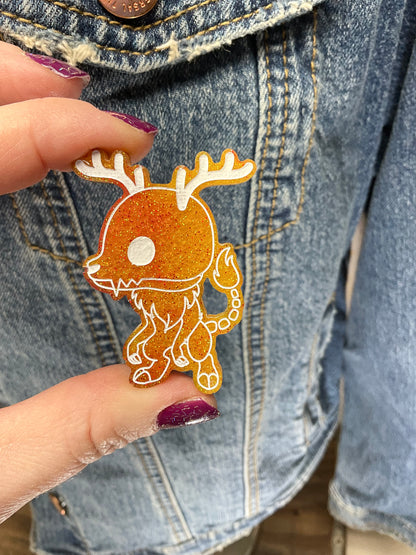 Orange Wendigo Pin