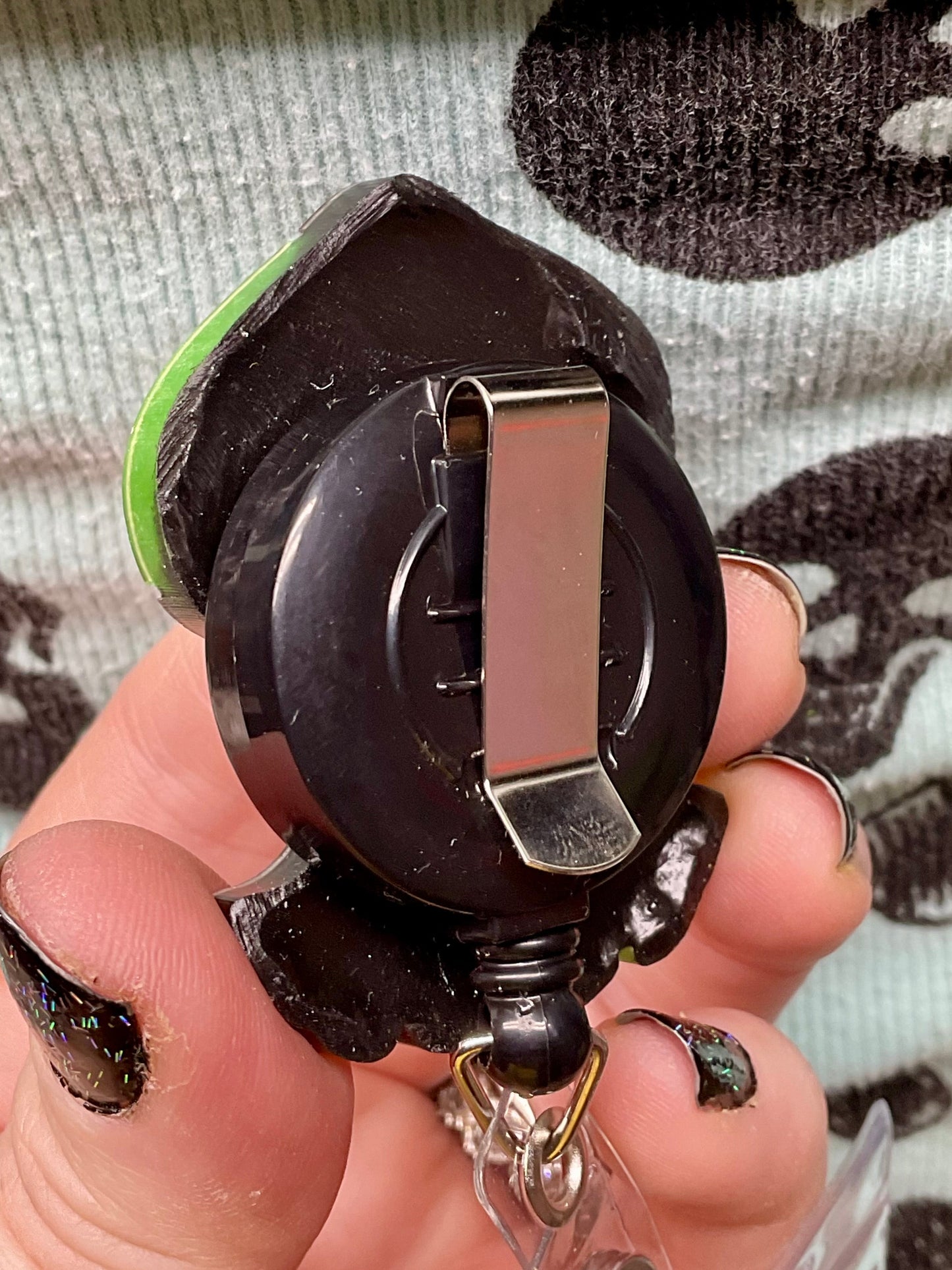 Black & Green Flatwoods Monster Retractable Badge Reel - Glow in the Dark