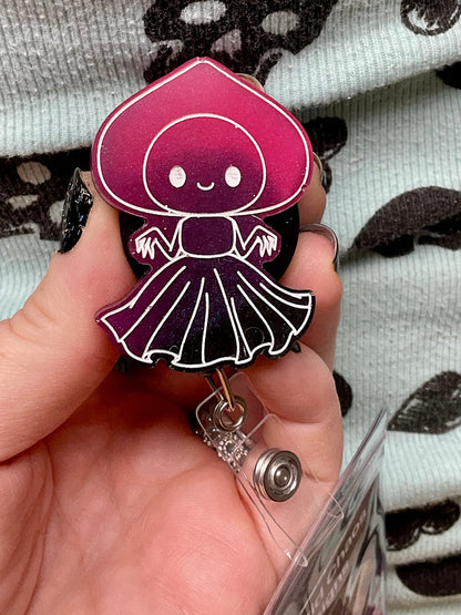 Black & Pink Flatwoods Monster Retractable Badge Reel - Glow in the Dark