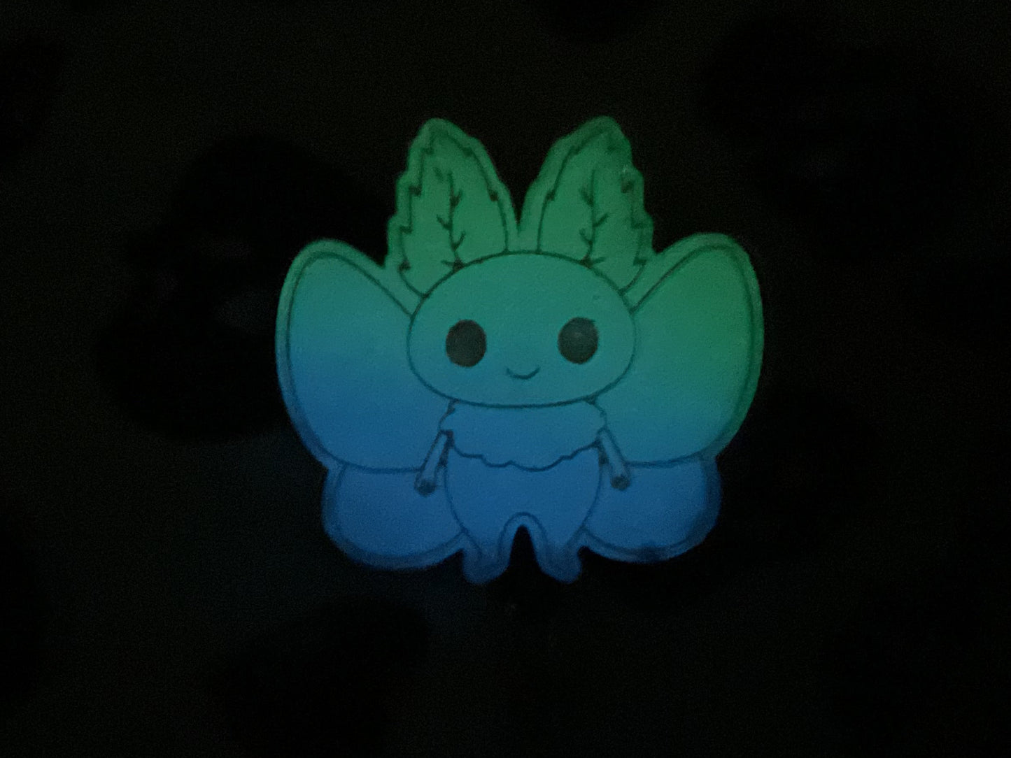 Purple & White Mothman Retractable Badge Reel - Glow in the Dark