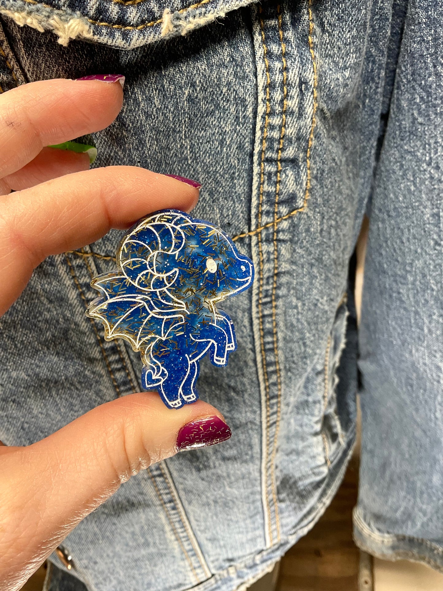 Blue and Yellow Jersey Devil Pin