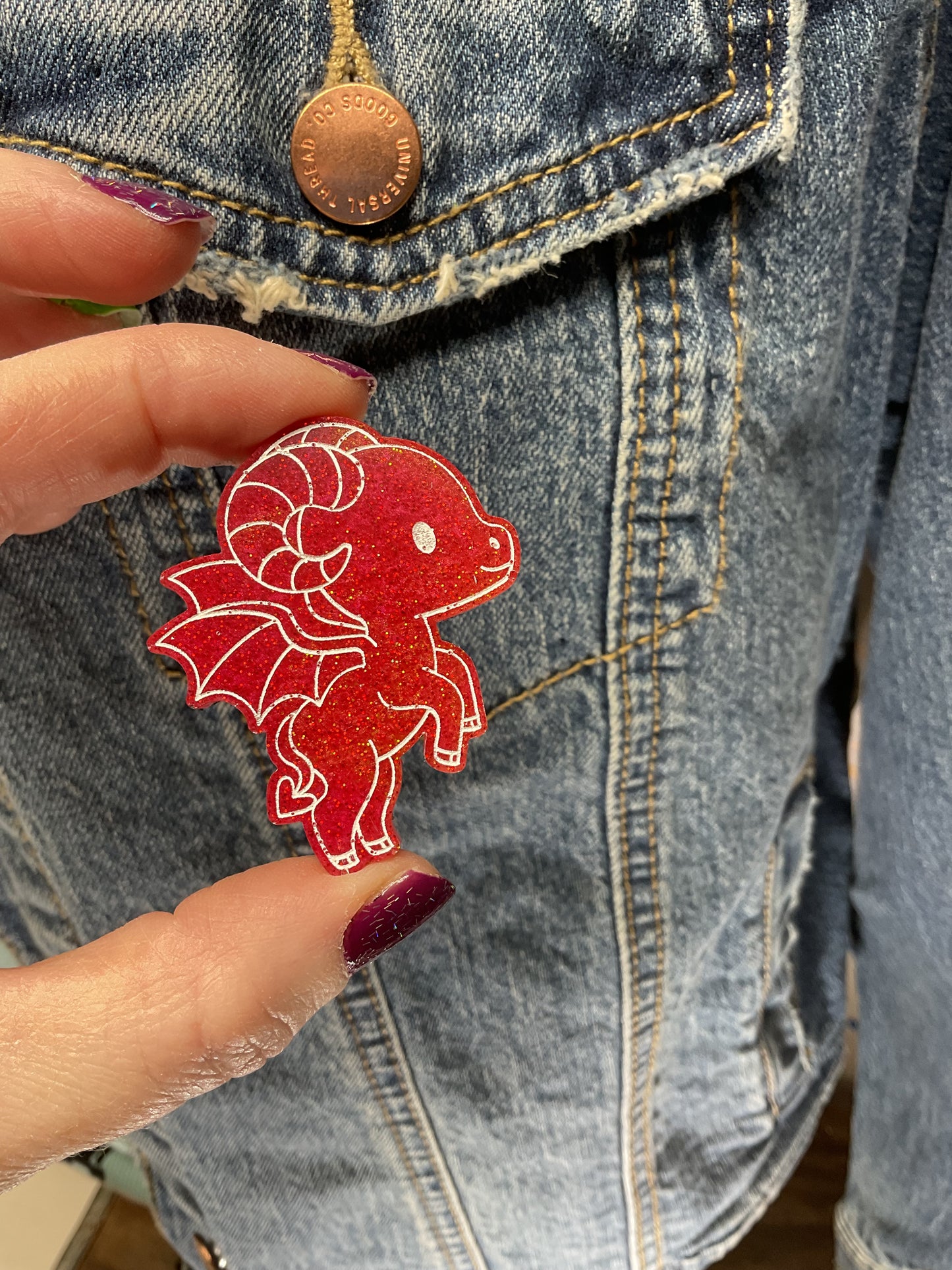 Red Jersey Devil Pin
