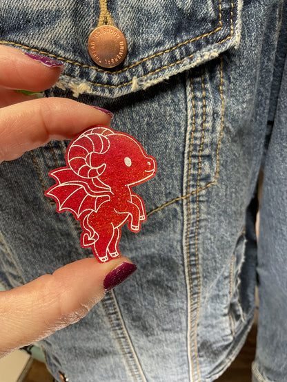 Red Jersey Devil Pin