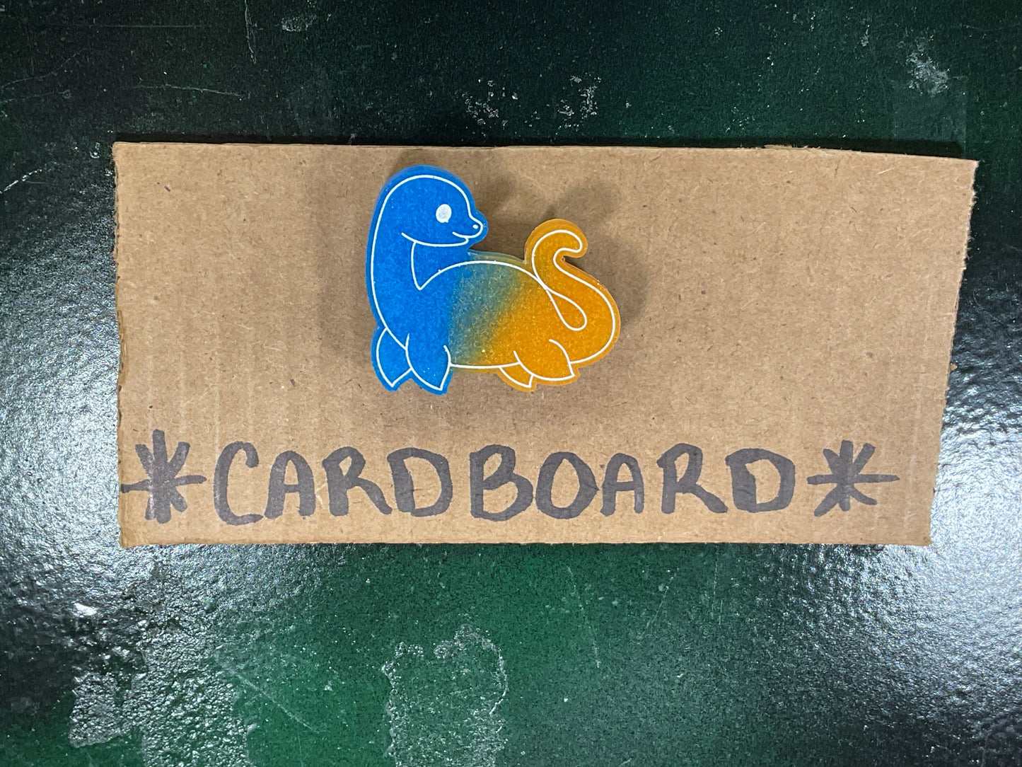 Small Loch Ness Monster Blue Yellow Magnet Glow in the Dark