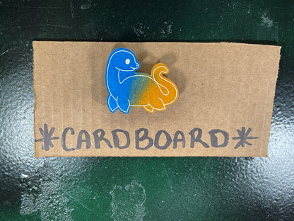 Small Loch Ness Monster Blue Yellow Magnet Glow in the Dark